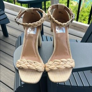 DV by Dolce Vita Tan Heels with Block Heel and Ankle Strap